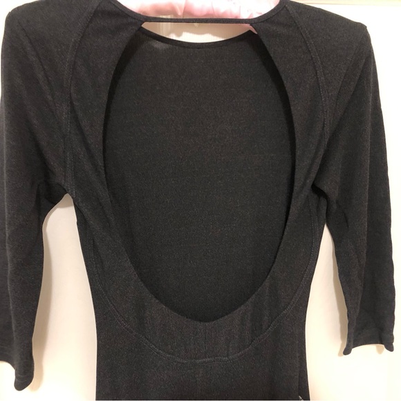 Black 3/4 Sleeve Form Fitted Maxi Dress With Open Back Design “Super Sexy” - Picture 5 of 8